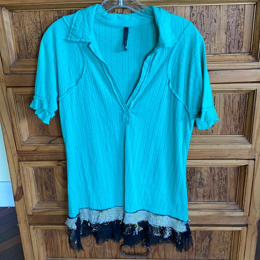 Poleci L short sleeve longer top